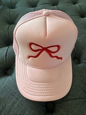 NWOT Pink Bow Trucker Hat - Women's Cute Mesh Cap